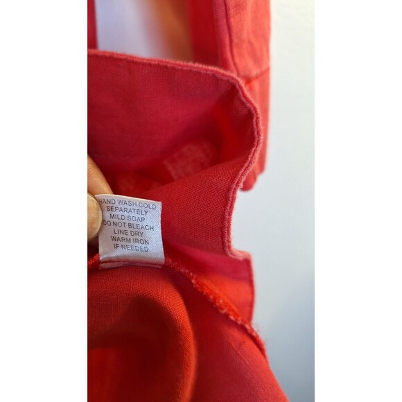 FOR CYNTHIA 100% Linen Button Up Top Women's M Pockets Lagenlook Beachy Resort - Picture 9 of 10